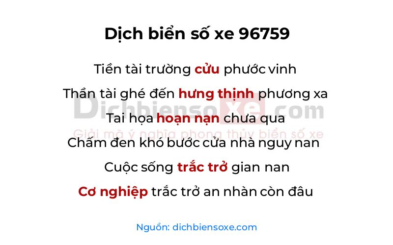 Dịch thơ biển số 96759