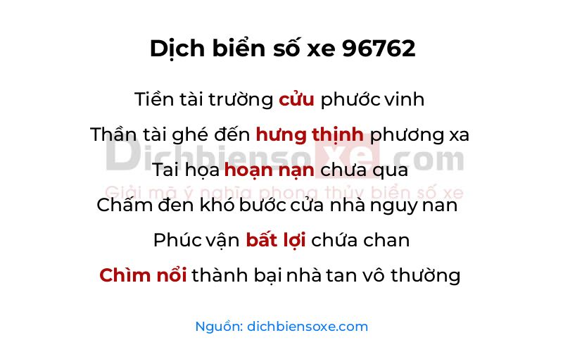 Dịch thơ biển số 96762
