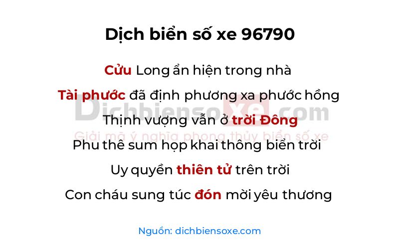 Dịch thơ biển số 96790