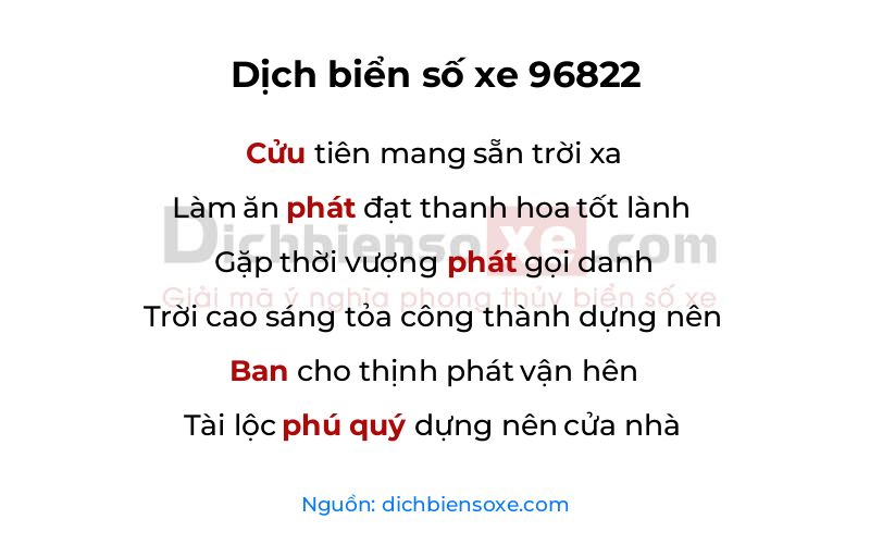 Dịch thơ biển số 96822
