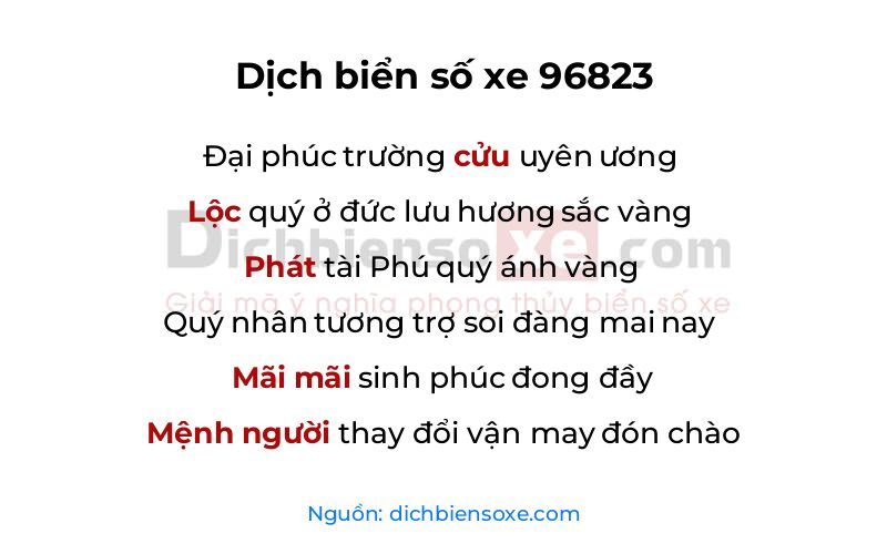 Dịch thơ biển số 96823