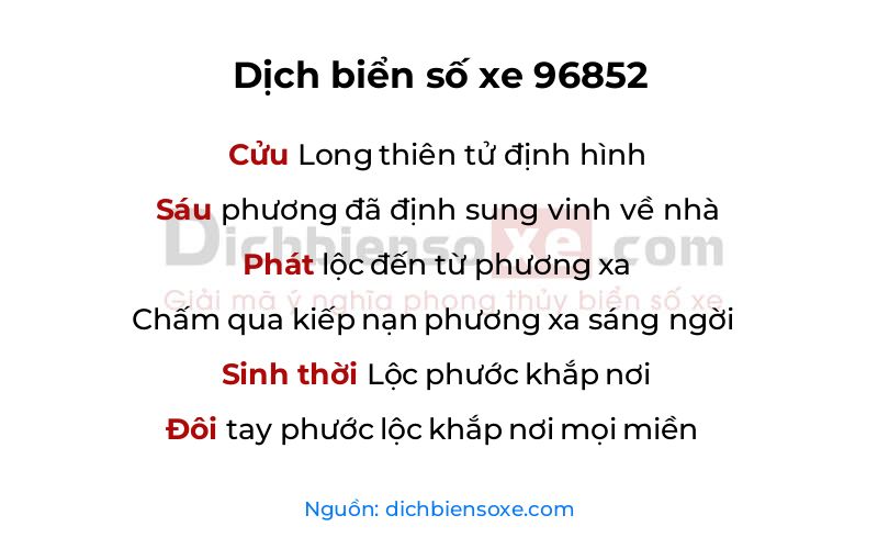Dịch thơ biển số 96852