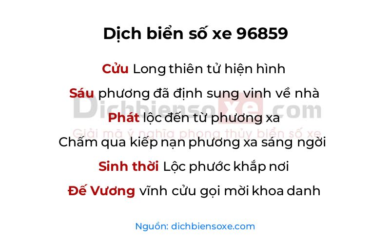 Dịch thơ biển số 96859