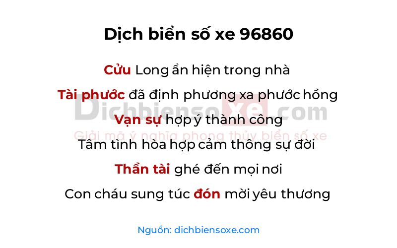 Dịch thơ biển số 96860