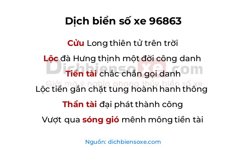 Dịch thơ biển số 96863