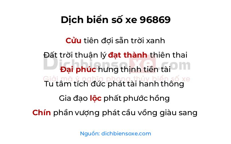 Dịch thơ biển số 96869