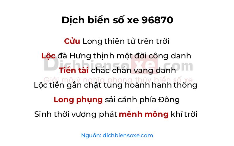 Dịch thơ biển số 96870