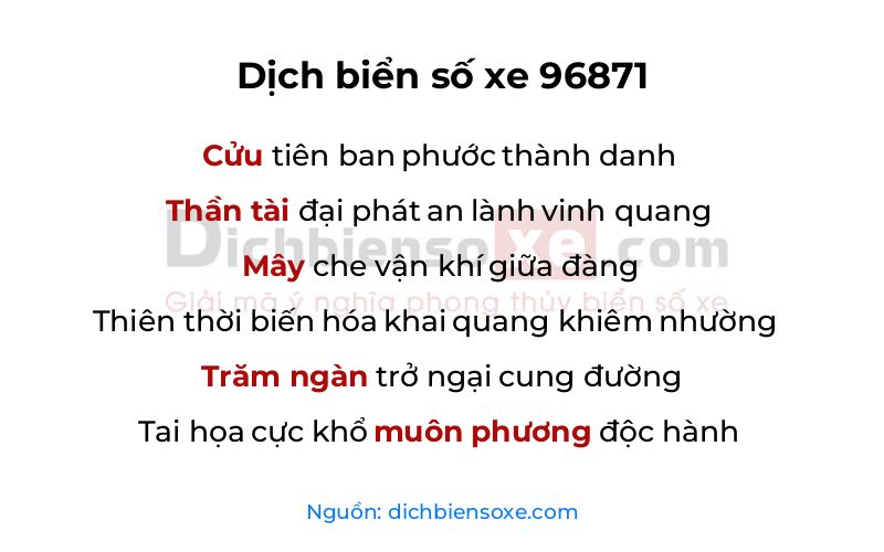 Dịch thơ biển số 96871
