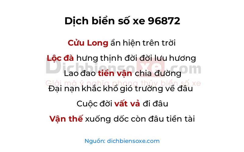 Dịch thơ biển số 96872
