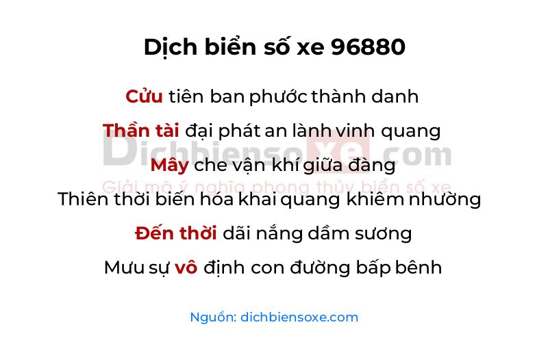 Dịch thơ biển số 96880