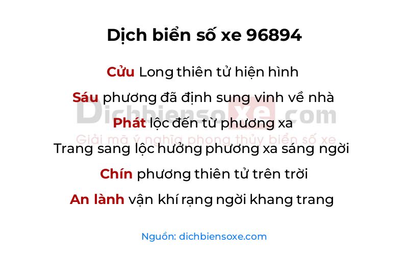 Dịch thơ biển số 96894