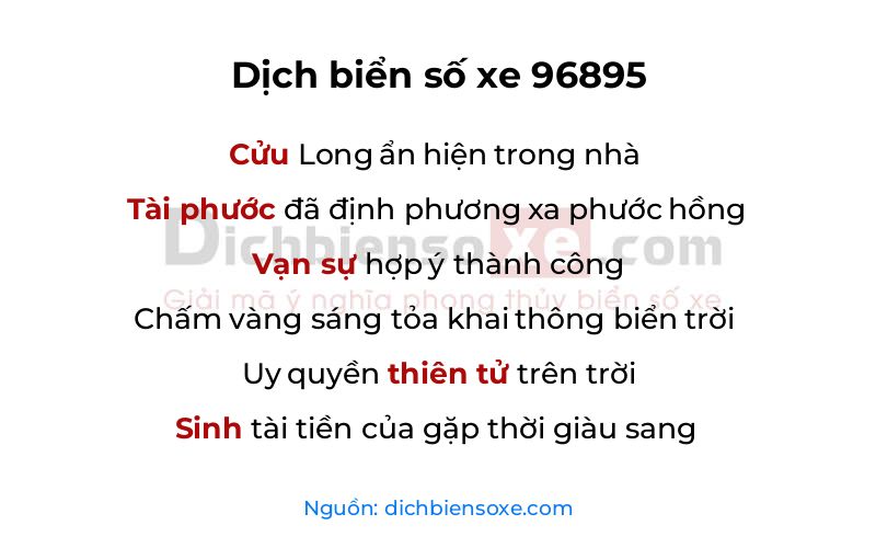 Dịch thơ biển số 96895