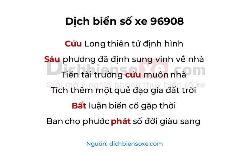 Dịch thơ biển số 96908