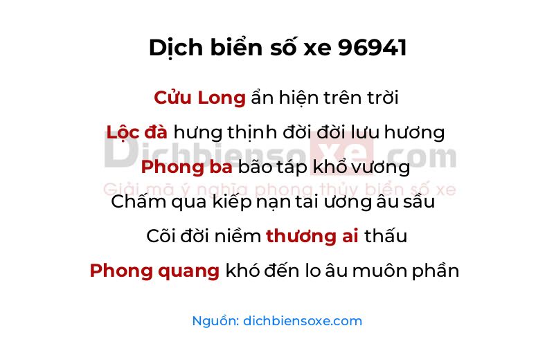 Dịch thơ biển số 96941