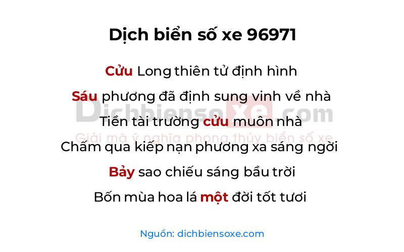 Dịch thơ biển số 96971