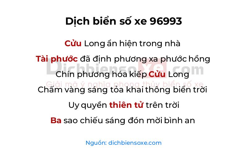 Dịch thơ biển số 96993