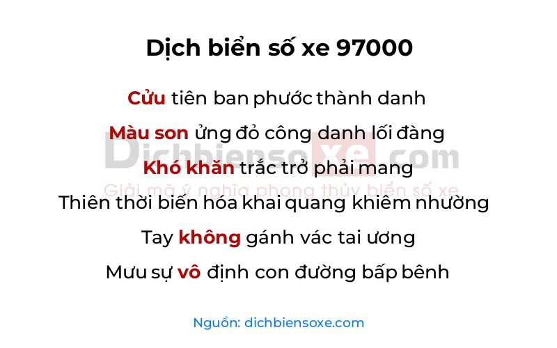 Dịch thơ biển số 97000
