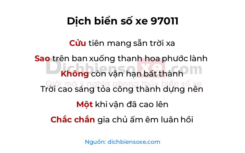 Dịch thơ biển số 97011