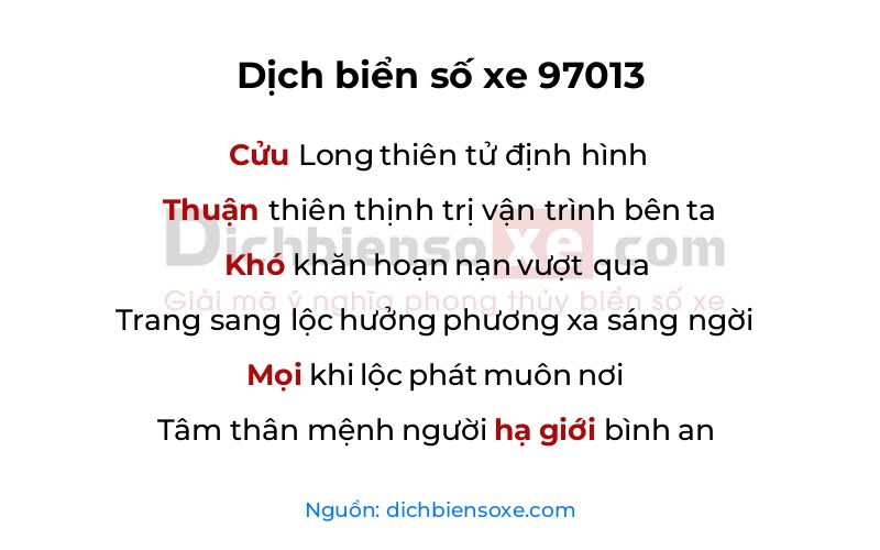 Dịch thơ biển số 97013