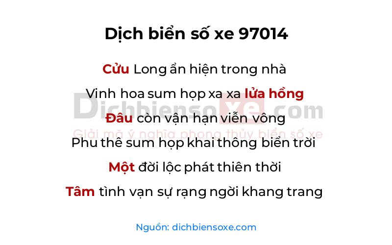 Dịch thơ biển số 97014