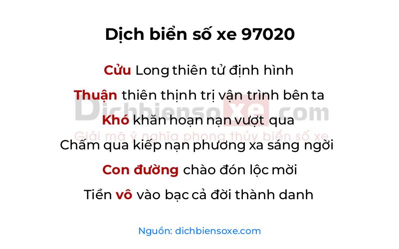 Dịch thơ biển số 97020