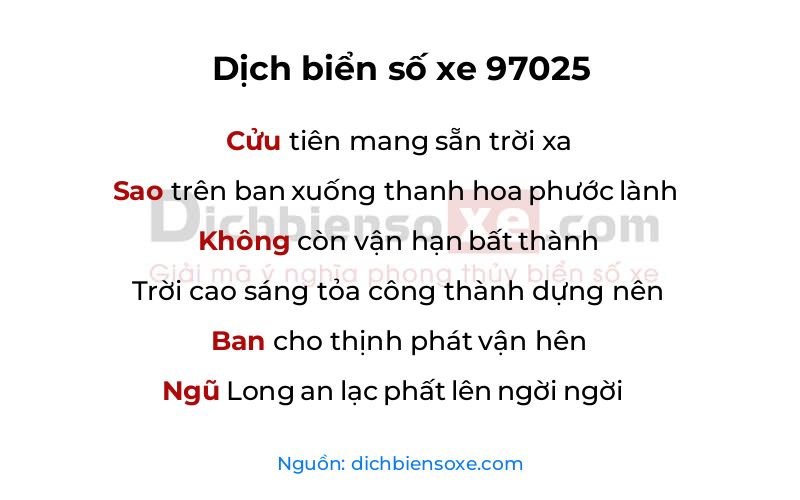 Dịch thơ biển số 97025