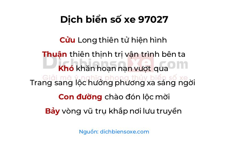 Dịch thơ biển số 97027