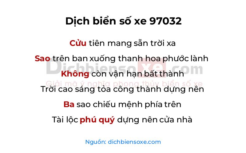 Dịch thơ biển số 97032