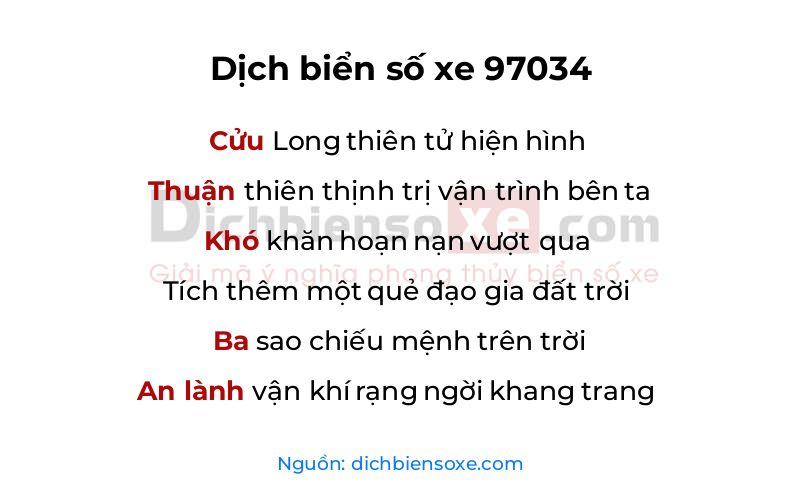 Dịch thơ biển số 97034