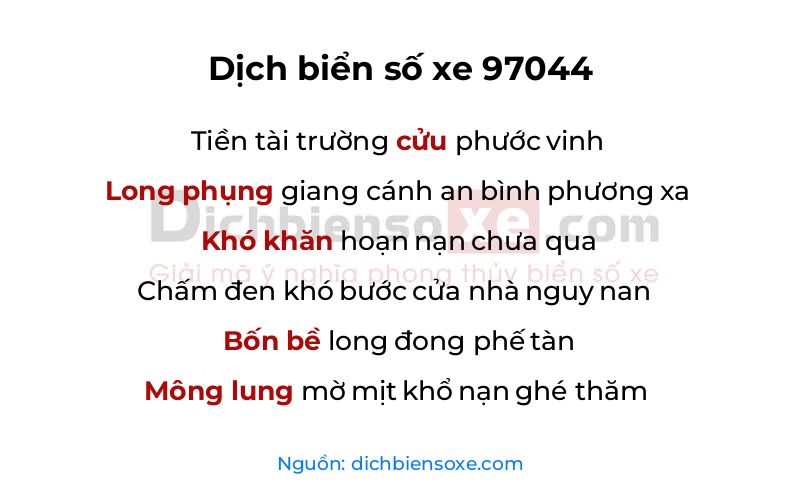 Dịch thơ biển số 97044