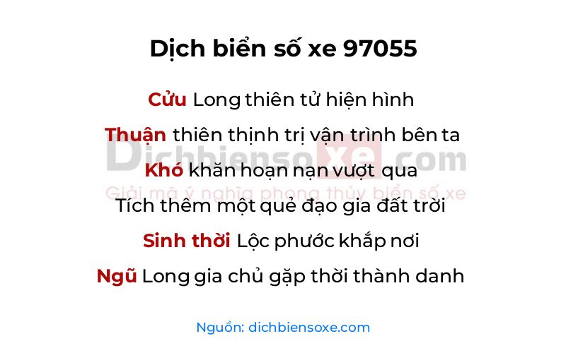 Dịch thơ biển số 97055