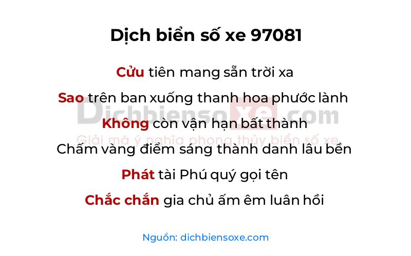Dịch thơ biển số 97081