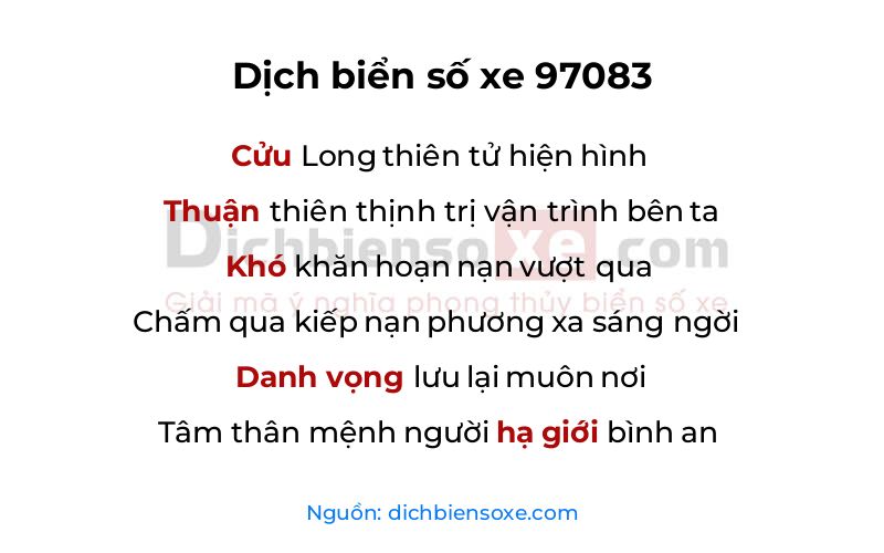 Dịch thơ biển số 97083