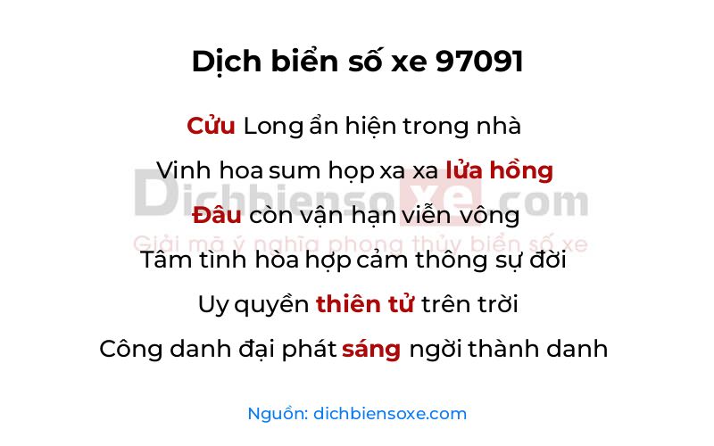 Dịch thơ biển số 97091