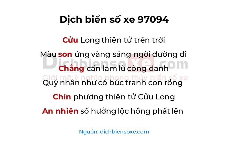 Dịch thơ biển số 97094