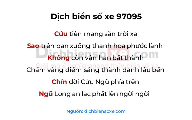 Dịch thơ biển số 97095