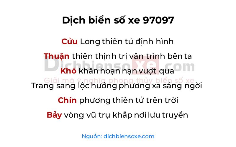 Dịch thơ biển số 97097