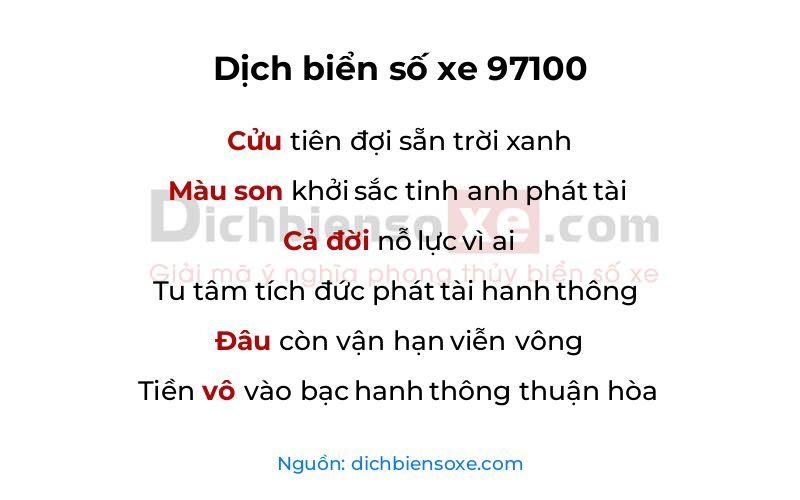 Dịch thơ biển số 97100