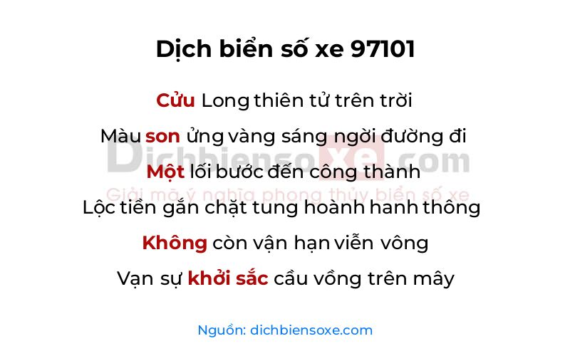 Dịch thơ biển số 97101