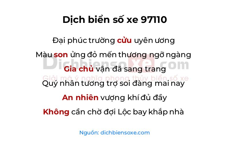 Dịch thơ biển số 97110