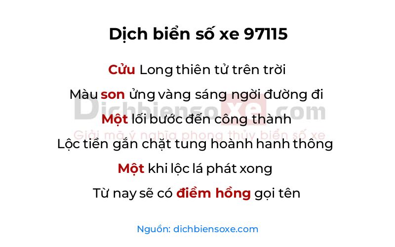 Dịch thơ biển số 97115