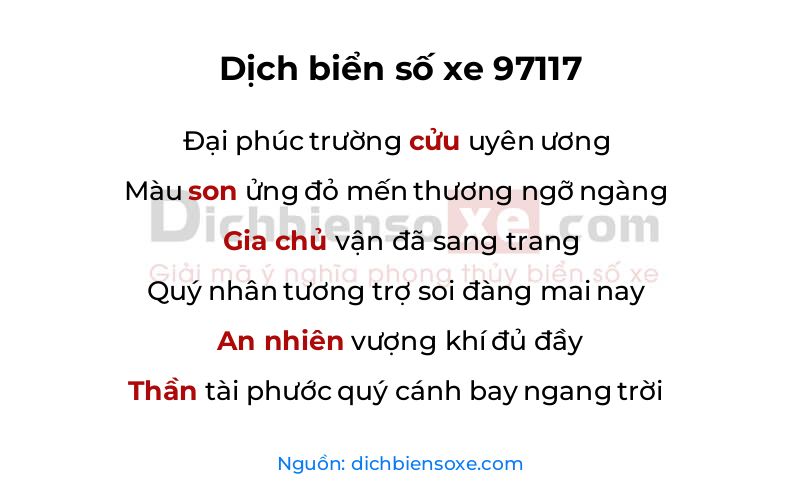 Dịch thơ biển số 97117