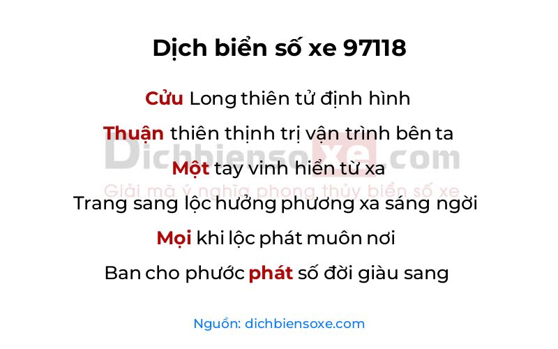 Dịch thơ biển số 97118