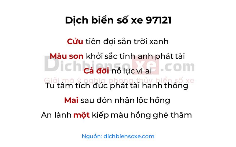 Dịch thơ biển số 97121