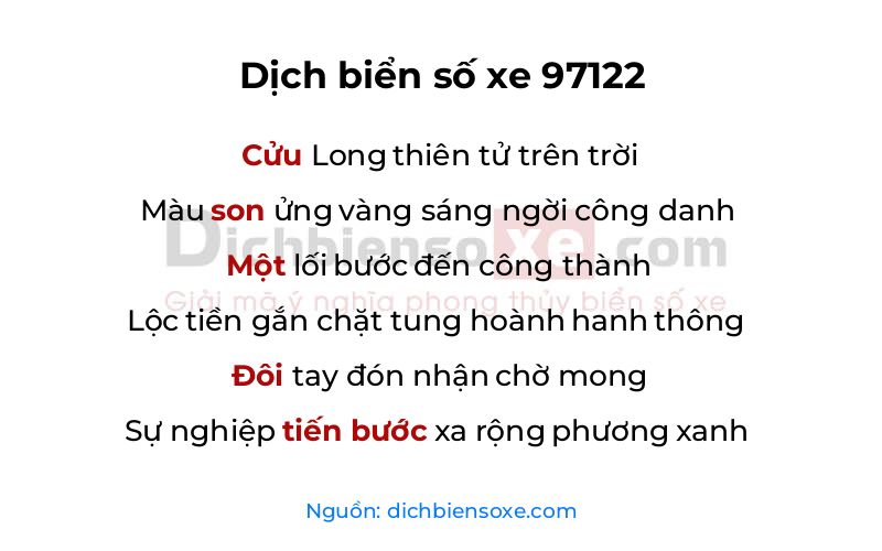 Dịch thơ biển số 97122