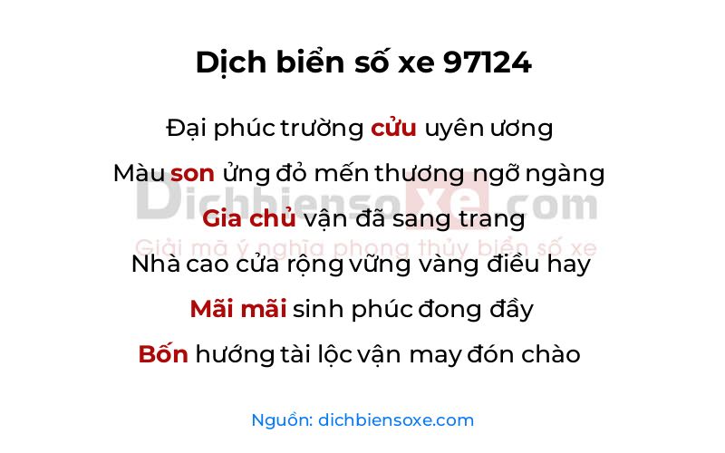 Dịch thơ biển số 97124