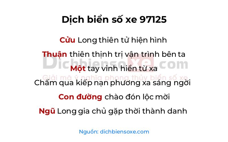 Dịch thơ biển số 97125