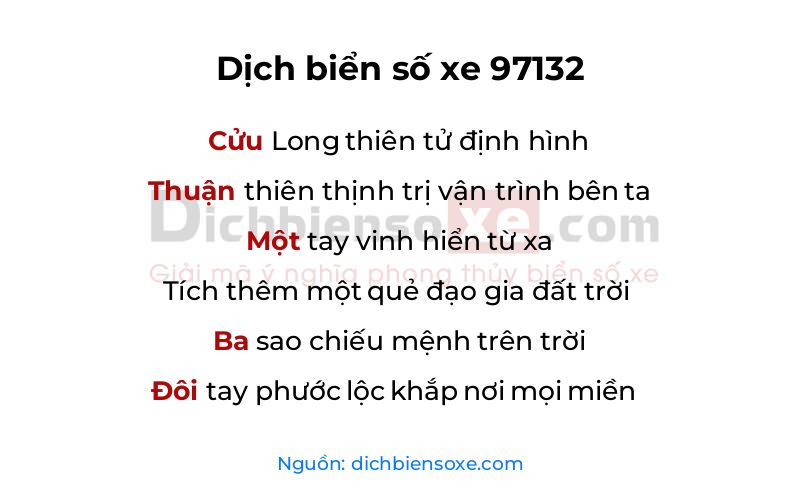 Dịch thơ biển số 97132