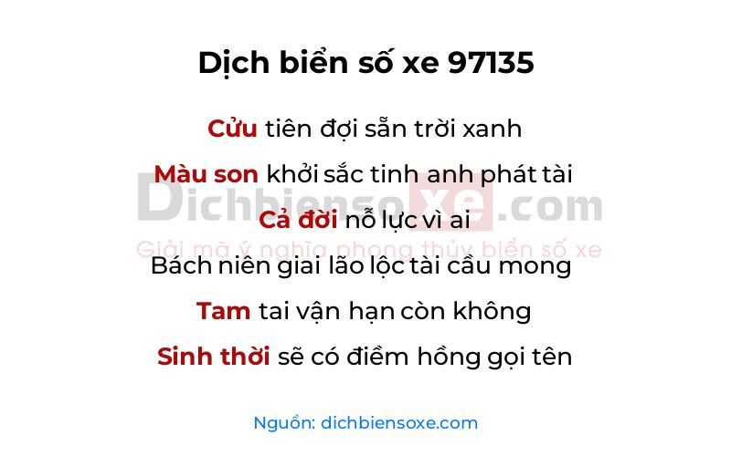 Dịch thơ biển số 97135
