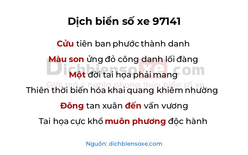 Dịch thơ biển số 97141